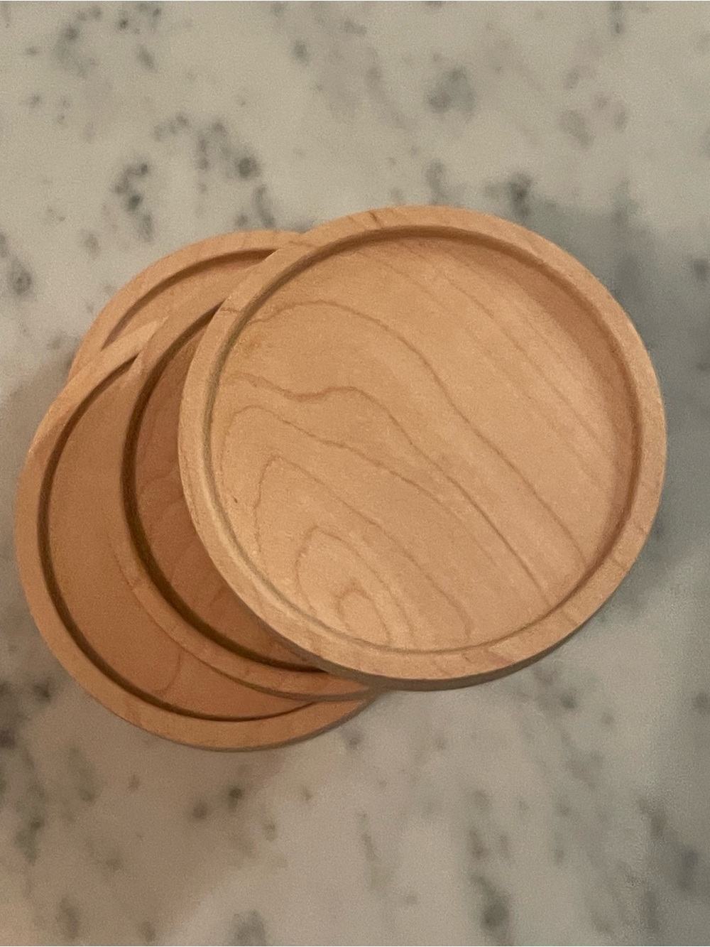 Set of 4 Round Wood Coasters